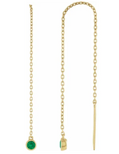 Load image into Gallery viewer, Emerald Chain Earrings
