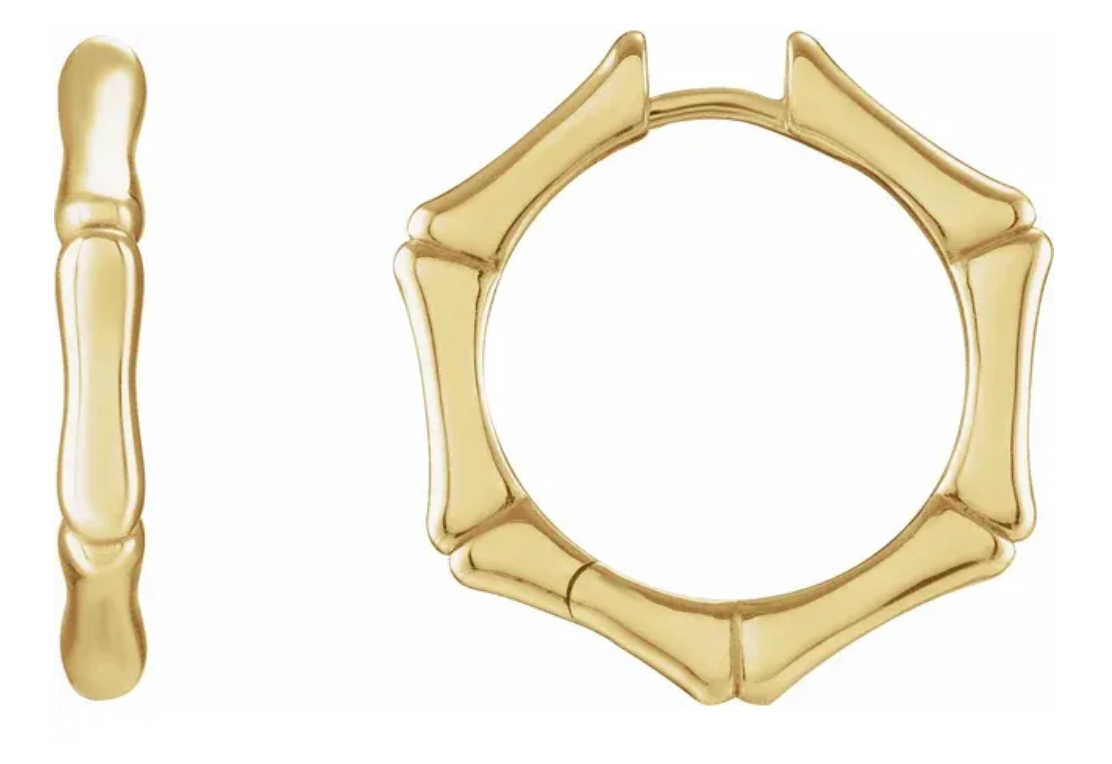 Hinged Bamboo Hoop Earrings