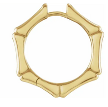 Load image into Gallery viewer, Hinged Bamboo Hoop Earrings
